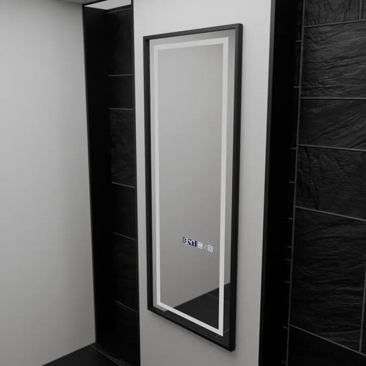 Oglinda LED Rectangula, 60x150cm, Premium Bianca Senzor Radar Marcello, Sistem Dezaburire, Ceas &amp; Termometru, Dimabila, Dressing Couture