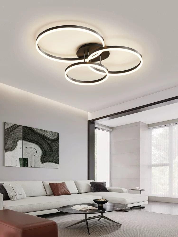 Lustra LED Neagra Flora, 3 Cercuri 40cm+30cm+25cm, 160W