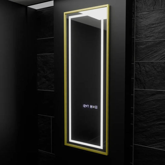 Oglinda LED Rectangulara, 45x140cm, Premium Elena Senzor Radar Marcello, Sistem Dezaburire, Ceas &amp; Termometru, Dimabila, Dressing Couture