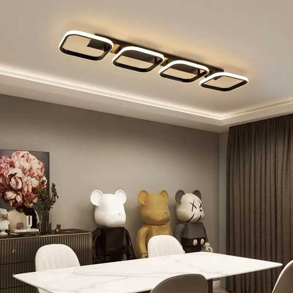 Lustra LED 4 Patrate Zaha 128w Telecomanda