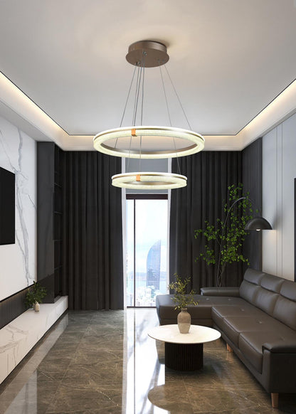 Lustra Suspendata LED Thaddeus D60CM+40CM, Telecomanda, Dimabil