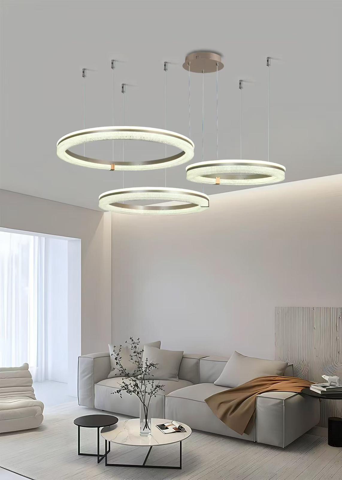 Lustra Suspendata LED Lysander D60CM+50CM+40CM, Telecomanda, Dimabil