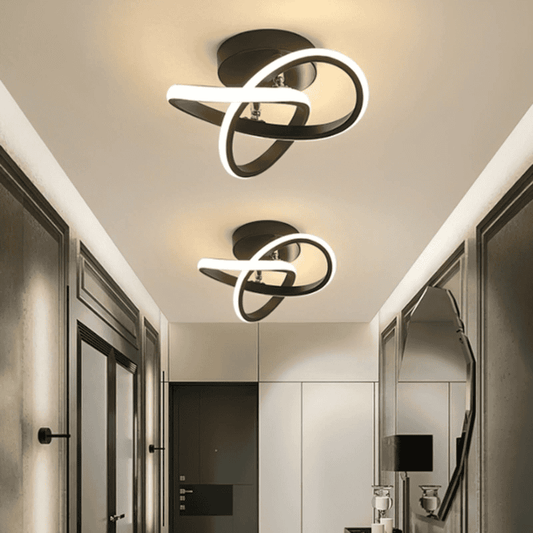 Lustra LED Neagra 24W cu 3 Functii Lumina, Calda, rece, neutra