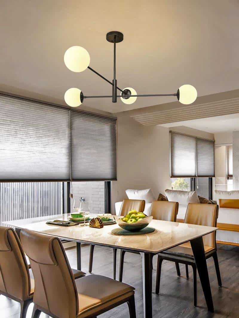 Lustra Neagra Evelina 4 Globuri Albe 4xE27