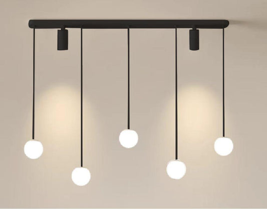 Lustra Neagra Thessy 50w+6w Telecomanda 1100×H1100mm