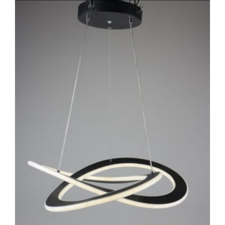 Lustra LED Neagra Selis, Suspendata, Telecomanda, 120W