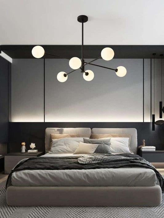 Lustra Neagra Fabiana 6 Globuri Albe 6xE27