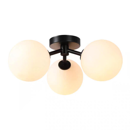 Lustra Neagra Thistle 3 Globuri Albe E27