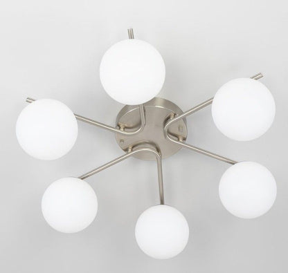 Lustra Argintie Epona 6 Globuri Albe E27