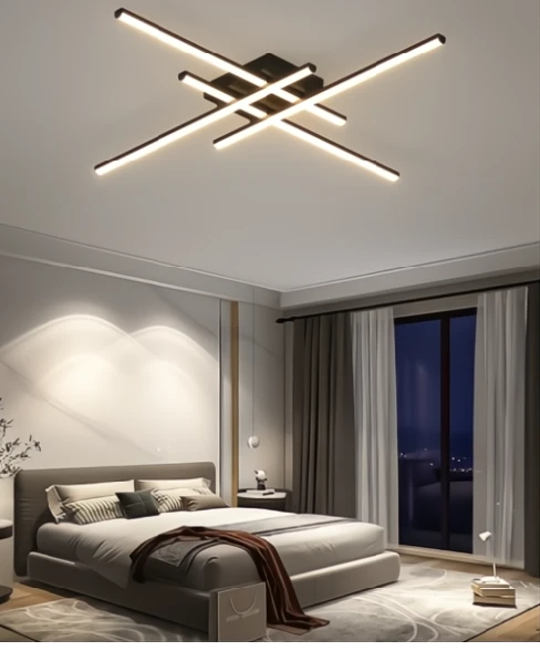 Lustra Led Neagra Delaney 96W D800 Telecomanda