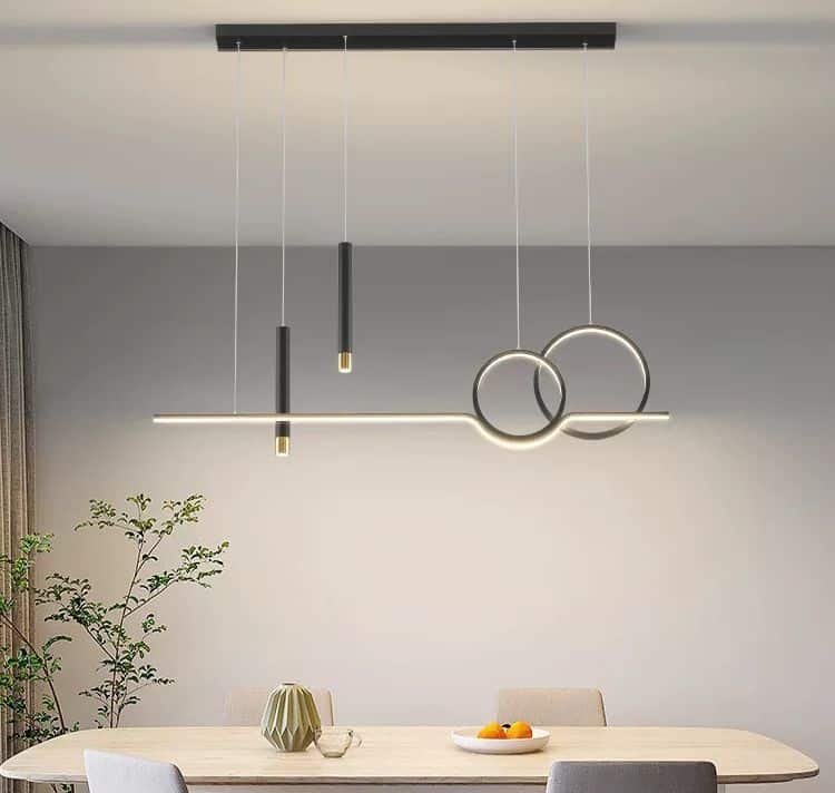 Lustra Led Suspendata Anouk, Neagra, 49x2w, Telecomanda