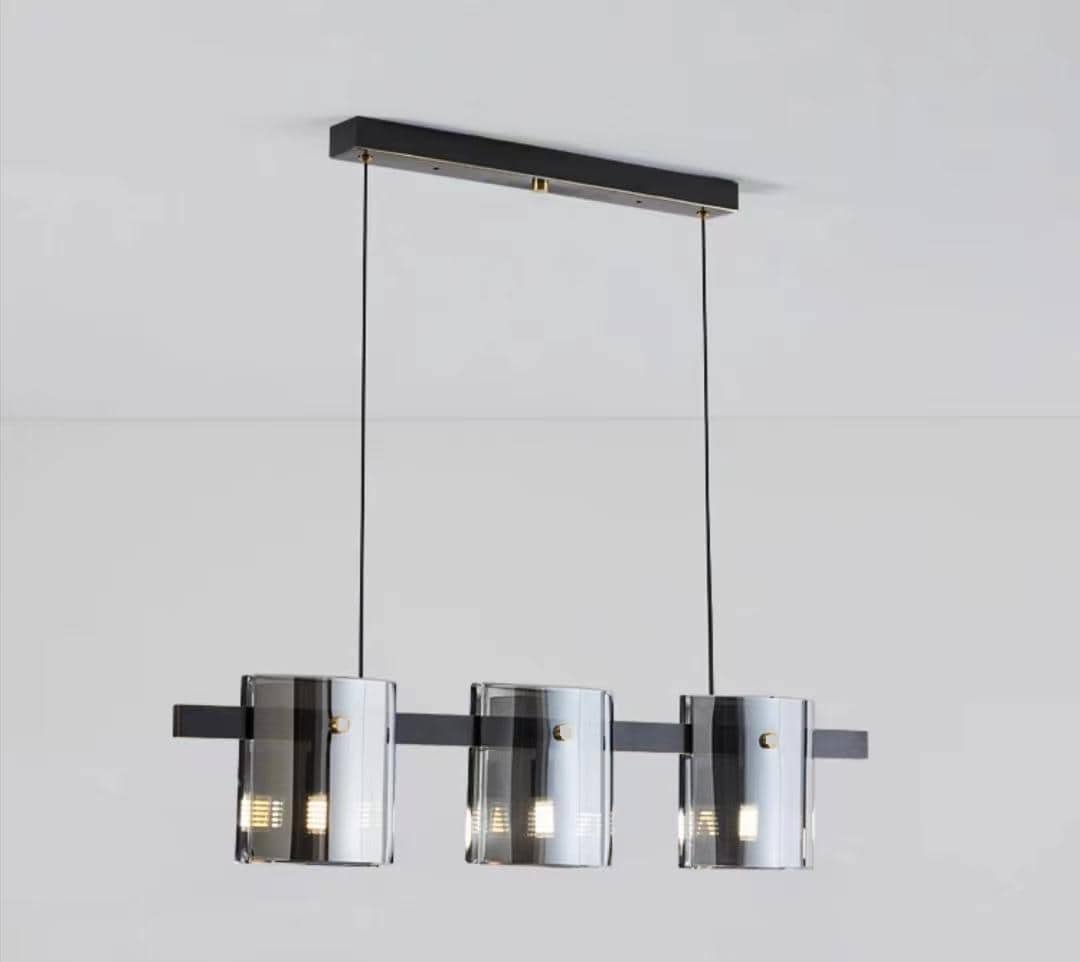 Lustra Eleganta Suspendata Neagra 3 Surse Lumina