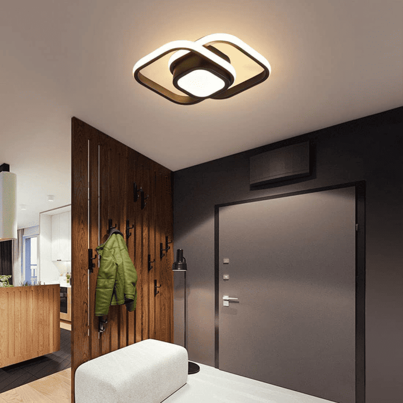 Lustra LED Daisy Black Shine Patrata 42W