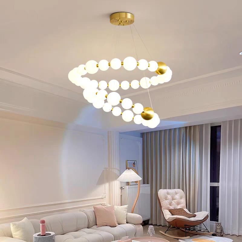 Lustra Aurie Circles Rhapsody 93×2w D920 36 Globuri Albe