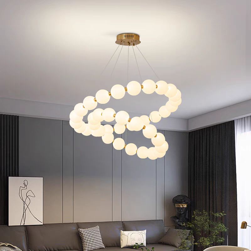 Lustra Aurie Circles Holiday 73w×2w D700 30 Globuri Albe