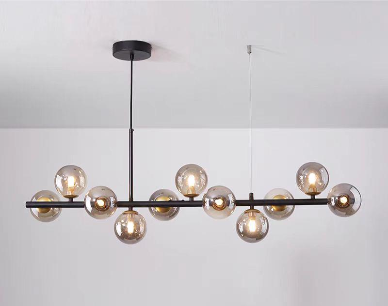 Lustra Neagra Kalista cu 11 Globuri, 1100MM, 11xG9