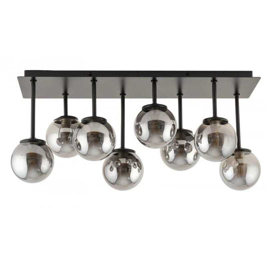 Lustra Neagra Milagros 8 Globuri Fumurii E27