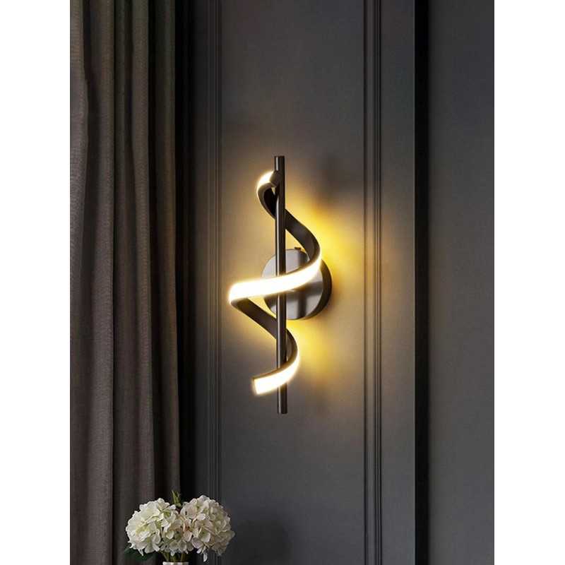 Aplica Led Ridley 12W Neagra de Perete