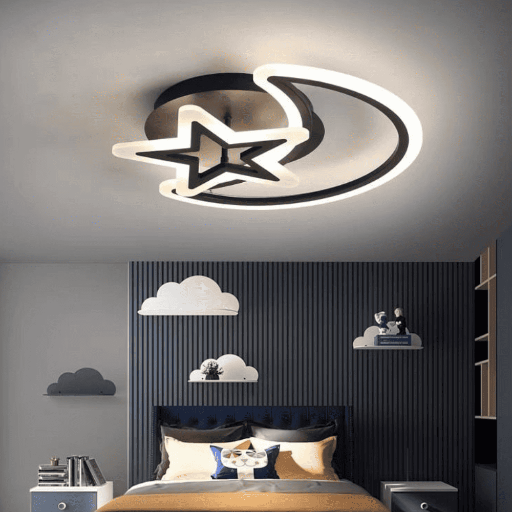 Lustra LED Evania Black Star Moon 78W