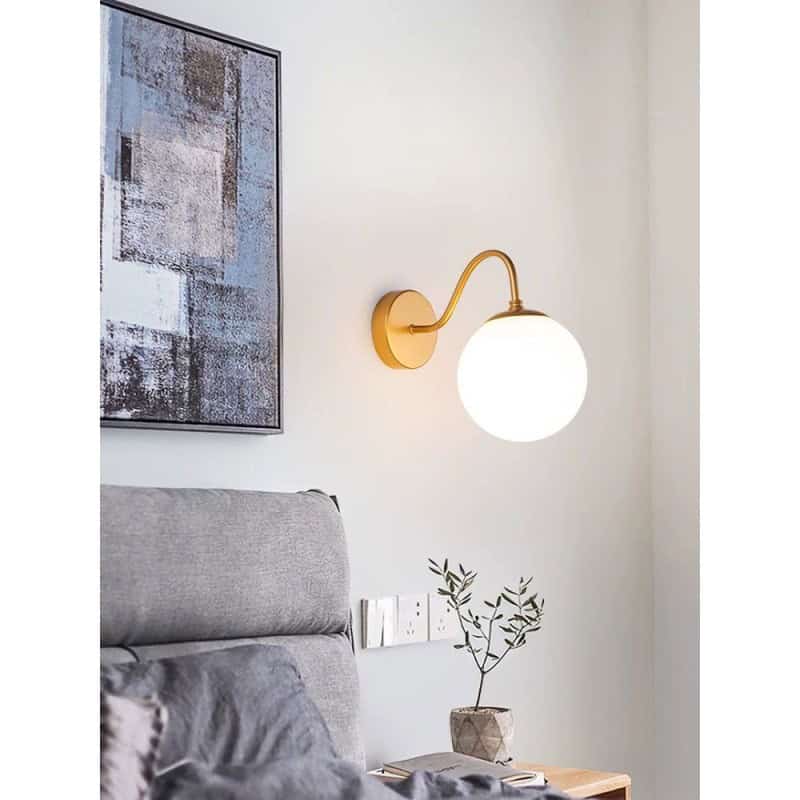 Aplica Eleganta Glob Alb Mat, Max 60W, E27