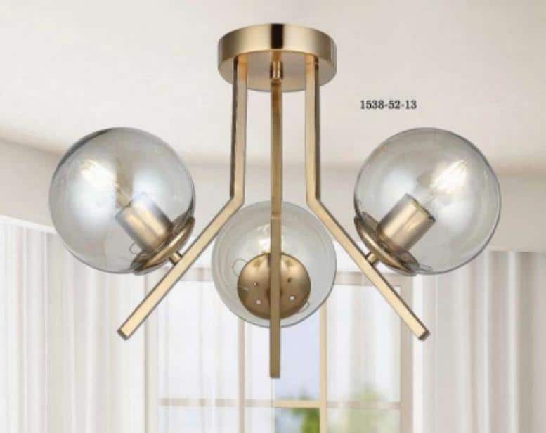 Lustra Aurie cu 3 Golburi Model Titan 3xE27 maxim 60W x3