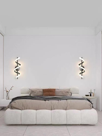 Aplica Led Neagra Brynn Perete Spirala 15W