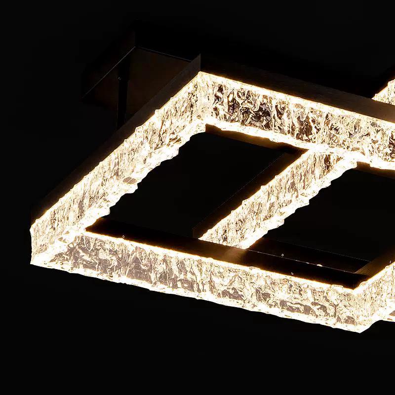 Lustra Led Neagra Alindra 3 Patrate D550 57×2W