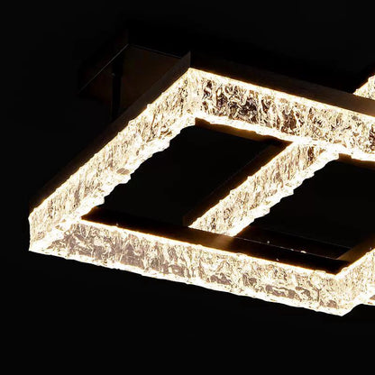 Lustra Led Neagra Alindra 3 Patrate D550 57×2W