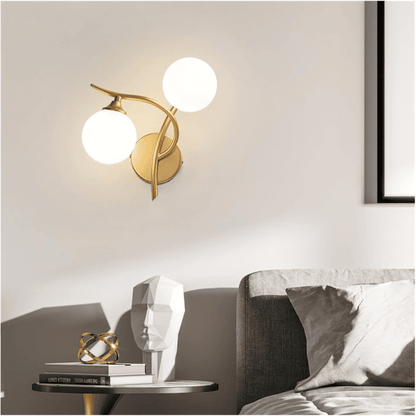Aplica Tindra Gold E14 Max 60W x 2 Glob Mat Alb