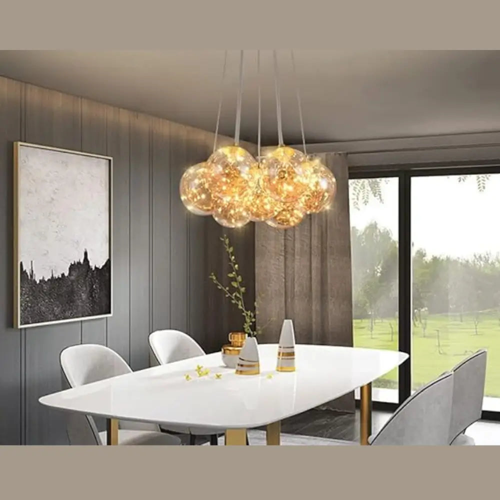 Lustra Aquila LED Eleganta, Aurie, 7 Globuri, 42W