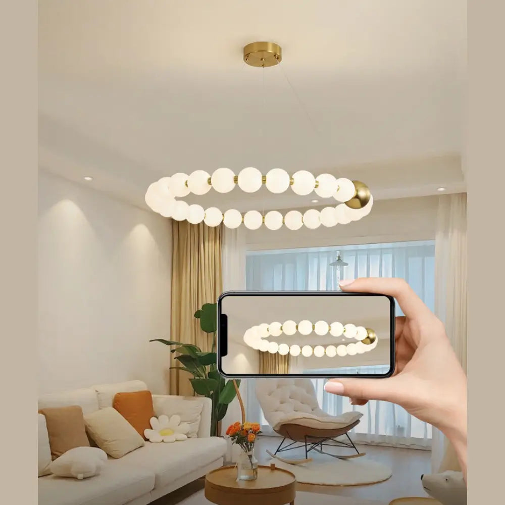 Lustră Suspendată Belinda, Cerc, LED în Stil Simplist, Globuri Albe Mat