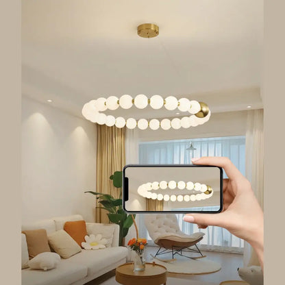 Lustră Suspendată Belinda, Cerc, LED în Stil Simplist, Globuri Albe Mat