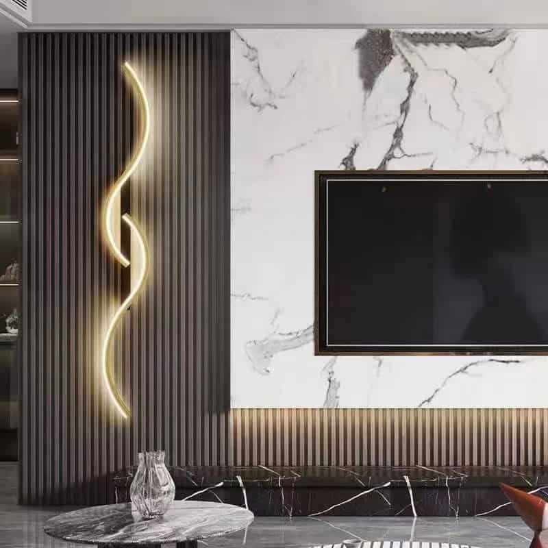 Aplica LED 80cm Negru Aurie, Moderna 40W, 3 Tipuri De Lumina