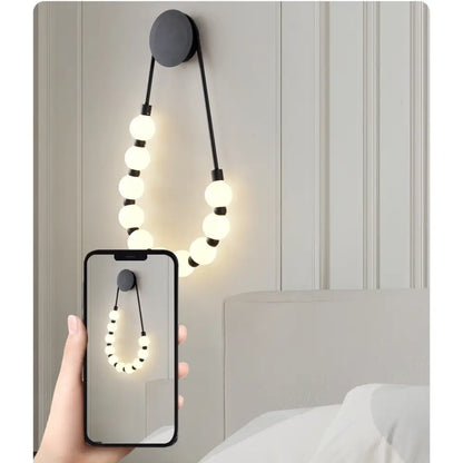 Aplica de Perete LED Cassia, Sirag Perle, 20W, Neagră Globuri Albe