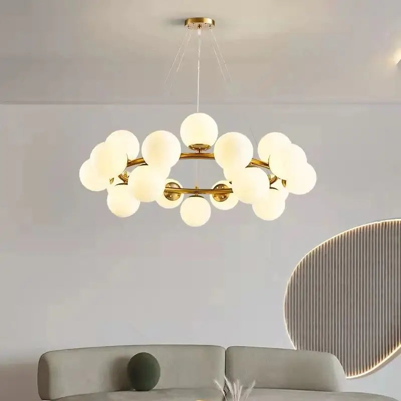 Candelabru Auriu Elegant Gemina, Modern, 45 de Globuri LED Albe