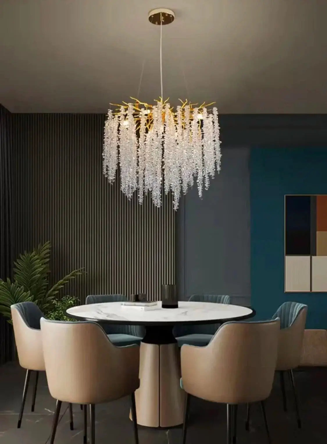 Candelabru Cristal LED Gracia, 45 cm, Auriu