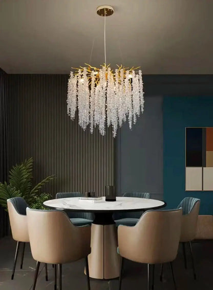 Candelabru Cristal LED Gracia, 45 cm, Auriu
