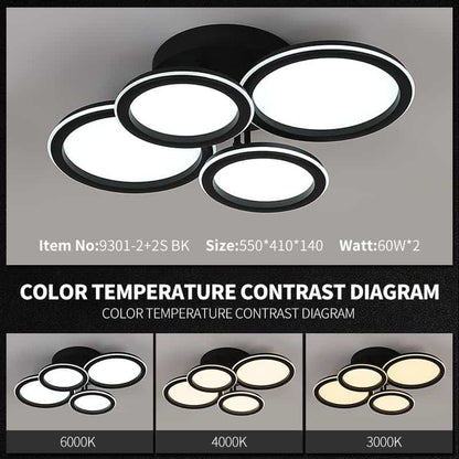 Lustra Neagra LED Daen, 60x2W, Telecomanda