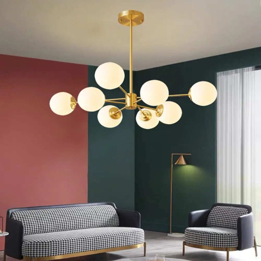 Lustra Aurie Julia, Eleganta, Globuri Albe