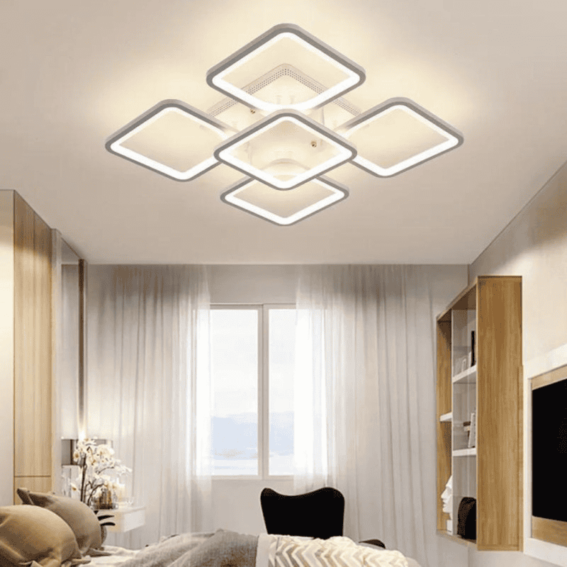 Lustra LED Alba 5 Patrate, Telecomanda Wifi 2.4G 120W