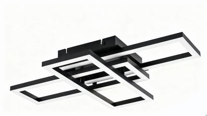 Lustra Led Neagra Norelia 3 Dreptunghiuri 50×2W Telecomanda