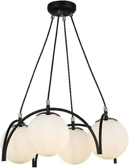 Lustra Neagră Melania, 4 Globuri Albe, 4xE27, 60W x 4