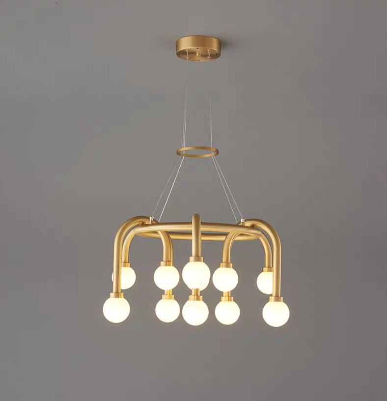 Lustra Aurie Kismet 12 Globuri Albe D660