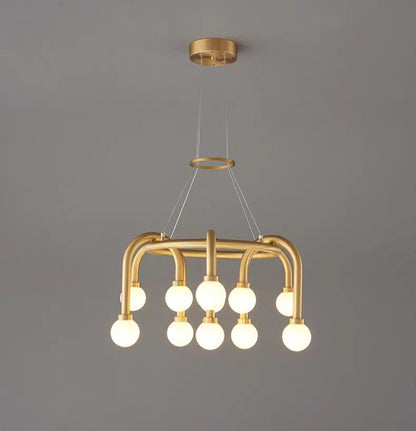 Lustra Aurie Kismet 12 Globuri Albe D660