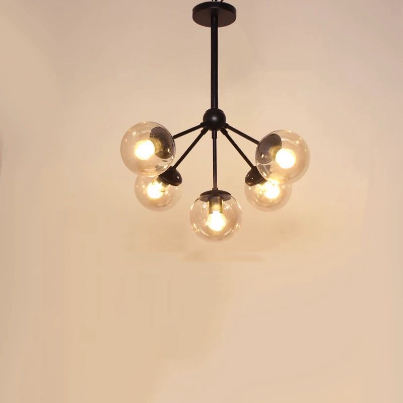 Lustra Neagra Leonie 5 Globuri D500 5xE27