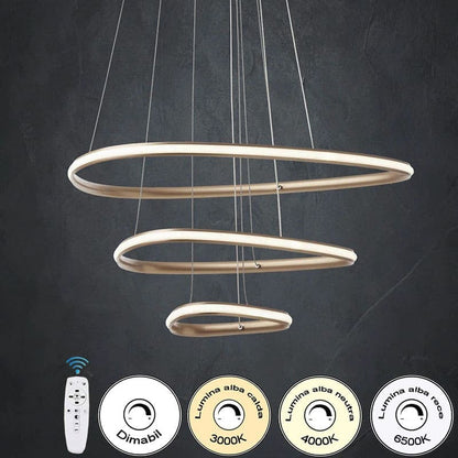 Lustra LED Evangeline Elegance Gold 3 Circle 160W