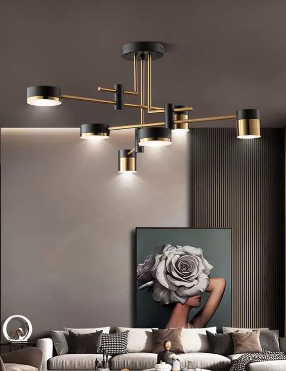 Lustra Neagra cu Auriu Perdita D760 60W