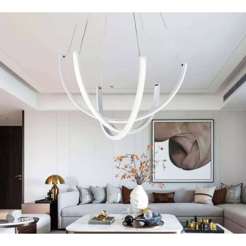 Lustra LED Alba Moderna Wifi 2.4G Intensitate reglabila