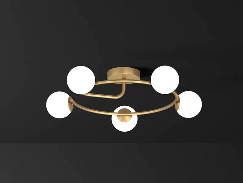 Lustra Aurie Delara 5 Globuri Albe 5xE27