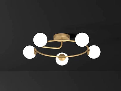 Lustra Aurie Delara 5 Globuri Albe 5xE27